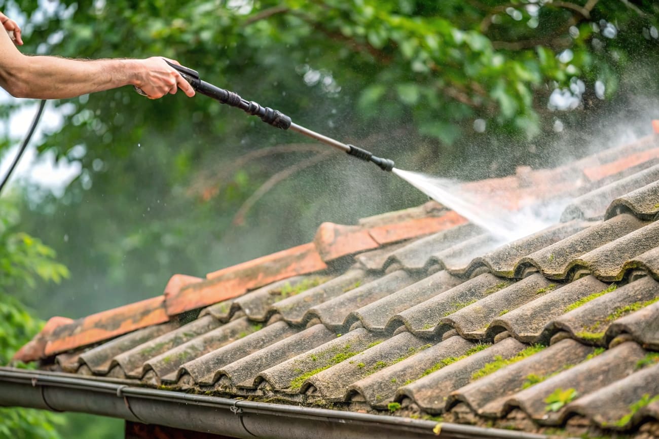 Démoussage tuiles en béton Auvergne